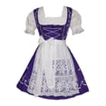 thumbnail image 2 of Dirndl Trachten Haus 3 Piece Short German Oktoberfest Dirndl Cotton Dress for Womens and Girls - Purple, 2 of 11