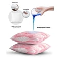 thumbnail image 6 of Waterproof Outdoor Throw Pillows with Inserts 16"x16" Set of 2, Pink Coastal Shell Soft Decorative Pillowcases for Couch Bedroom, Summer Nautical Beach Ocean Pillow Covers for Sofa Living Room, 6 of 8