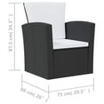 thumbnail image 4 of vidaXL 16 Piece Garden Lounge Set with Cushions Poly Rattan Black, 4 of 5
