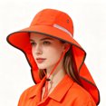 thumbnail image 4 of High Visibility Reflective Sun Hat with Neck Flap Wide Brim Work Safety Boonie Hats Adjustable Bucket Cap for Men Women, 4 of 6