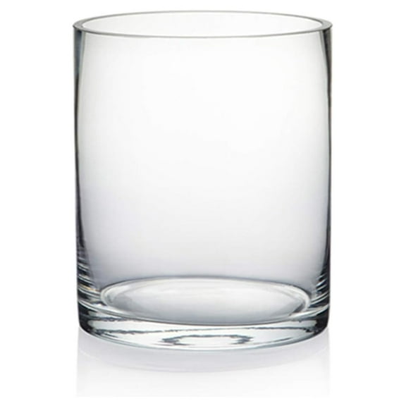 WGV Cylinder Vase, Diameter 5", Height 6", Clear Glass Floral Planter Container, Floating Candle Holder for Wedding Party Event Home Office Decor, 1 Piece