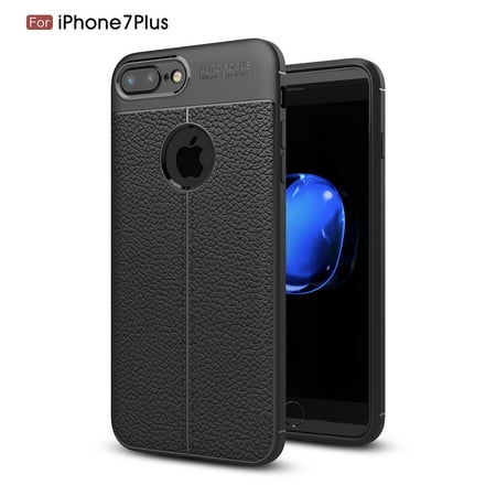 iPhone 7 Plus Case, KAESAR SLIM SLEEK DROP PROTECTION Lightweight Flexible Anti-Scratch Shock Absorbent [Leather Texture Pattern] Protective Silicone Rubber TPU Cover for iPhone 7