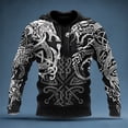 thumbnail image 2 of IWRICH Full Zip Hoodie for Men 3D Printed Norse Mythology Long Sleeve Sweatshirts Comfy Lightweight Hooded Jackets 02-Black XL, 2 of 3
