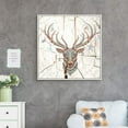 thumbnail image 3 of wall26 Framed Canvas Wall Art for Living Room, Bedroom Wood Panel Deer Illustration II Canvas Prints for Home Decoration Ready to Hang - 24x24 inches, 3 of 4