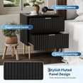 thumbnail image 5 of GarveeHome Modern Fluted Nightstand with Charging Station & 2 Drawers, Gold & Wood Bedside Table with USB Ports & Outlets, Black, 5 of 8
