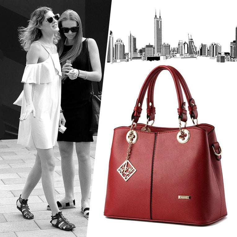 Simple Design Women Handbag Portable Shoulder Bag Solid Color PU Handbag on Clearance | Walmart ...