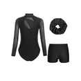 thumbnail image 2 of iiniim Girls Gymnastics Leotard with Shorts and Hairband Long Sleeve Ballet Tumbling Dance Unitard Black 14, 2 of 7