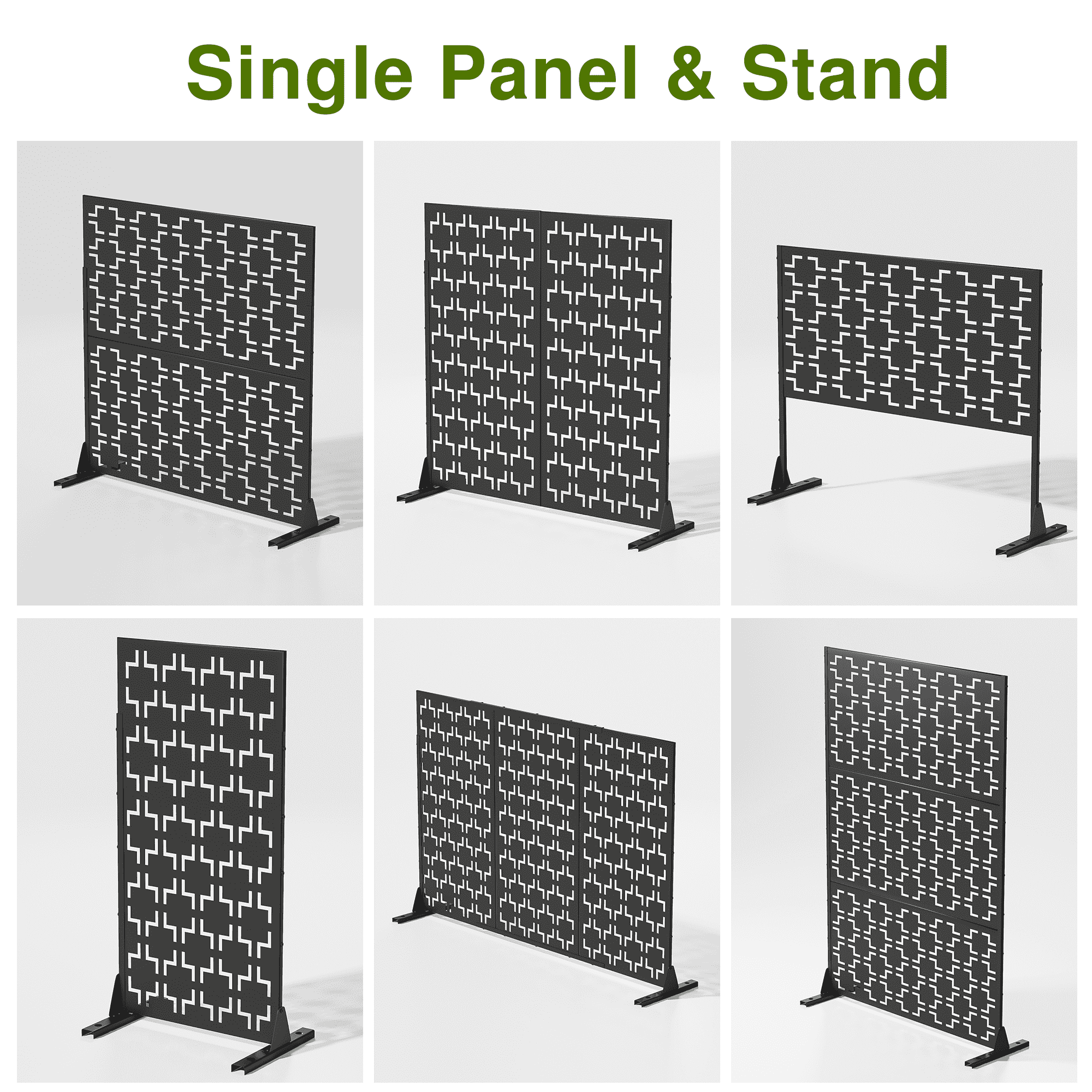 MAYEERTY Privacy Screen Fence, Heavy Duty Fence Privacy Screen Outdoor 72x47x16in 3-Piece Set