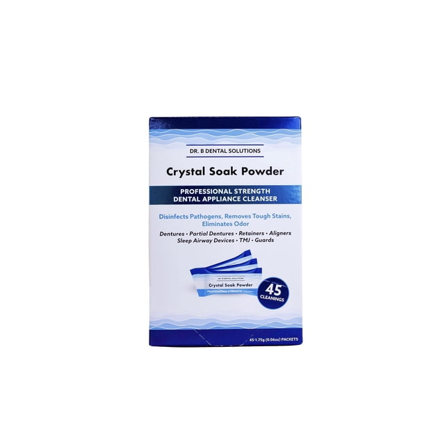 Limpiador Dr. B Dental Solutions en polvo Crystal Soak, 45 paquetes
