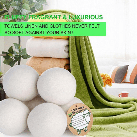 6/12 Pack 6cm Wool Dryer Balls, Premium Reusable Natural Fabric