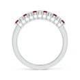 thumbnail image 2 of ANGARA Natural Ruby and Diamond Half Eternity Wedding Ring in 14K White Gold for Women (Size-2mm) | July Birthstone, Birthday, Anniversary, Jewelry Gift for Women | Natural Ruby Ring, 2 of 9