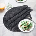 thumbnail image 6 of Furrygo Black Placemats Set of 4, Washable Woven Vinyl Round Place Mats for Kitchen Dinner Table, Anti-Slip Heat Resistant PVC Table Mats,Easy to Clean, 6 of 8
