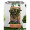 thumbnail image 7 of Lumiparty 2-Pack Wood Raised Garden Beds with Trellis and Wheels, Outdoor Planter Boxes with Drainage Holes, for Climbing Plants, Flowers, Patio, Yard & Garden, 7 of 7