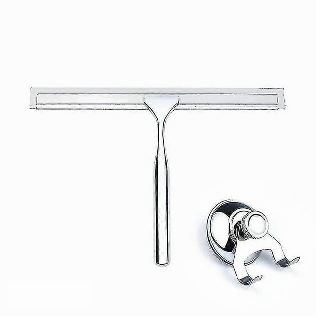 Shower Squeegees Stainless Steel With Suction Cup Hook Window Squeegees For Bathroom Mirror Wiper, Window Glass Cleaning
