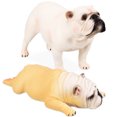 thumbnail image 2 of FELTECHELECTR Figura de bulldog de 2 piezas, figura de perro mascota, simulación de animales, adorno para el hogar, la oficina y el jardín., 2 of 5