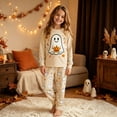 thumbnail image 2 of JAJAHO Halloween Kids Pajamas Boy Girl Long Sleeve Top And Pants Set Ghost Sleepwear 2 Piece Set 2-10Y, 2 of 7