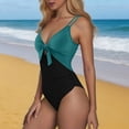 thumbnail image 6 of Mifsaly Womens Bathing Suits One Piece Tie Knot Front Cutout Double Straps Swimsuits Summer Beach Pool Party Slim Fit Monokini 2026 M, 6 of 9