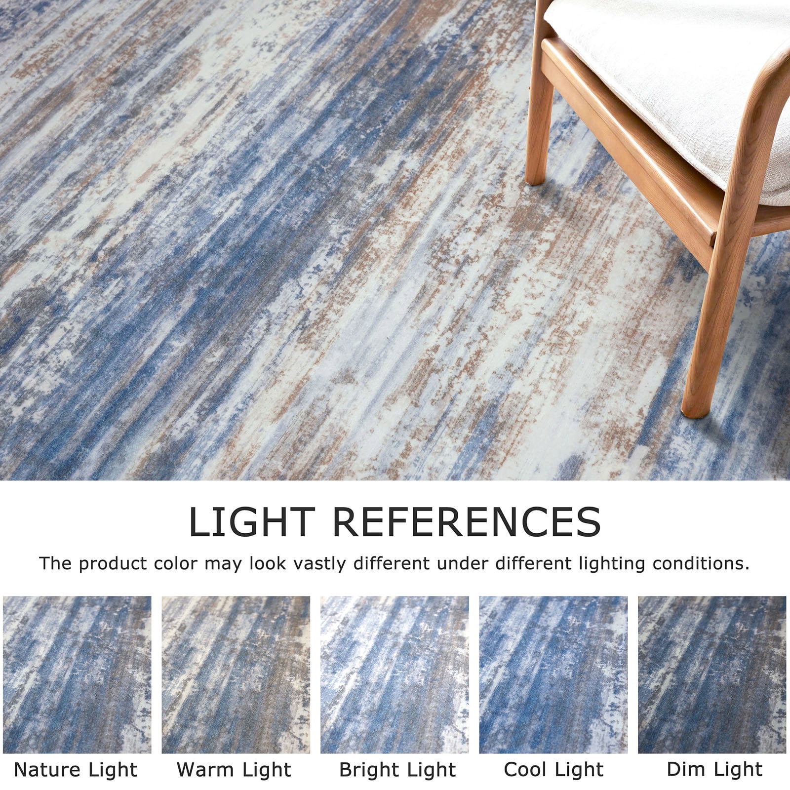 iOhouze Runner Rug 2x7 Kitchen Runner Rugs Non-Slip Washable Soft Print Distressed Carpet Runner for Entryway Bathroom Laundry Room Foyer, Blue Rust White