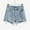 Light Blue, variant on Jean Shorts for Women High Waisted XX-Large Fashion Solid Color Irregularity Rough Selvedge Euryscelia Denim Shorts