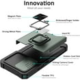 thumbnail image 4 of for Samsung A54 5G Case with Sliding Camera Cover Heavy Duty Protective Galaxy A54 Case with Card Holder Magnetic Rotate Ring Kickstand Phone Case for Samsung A54 5G(Green), 4 of 14