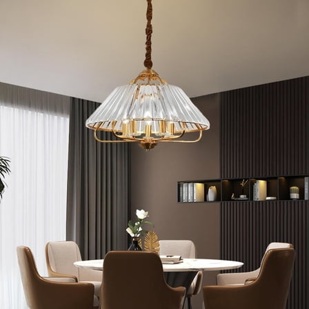 KPIBEST Modern Gold Chandelier Crystal Chandelier Home Pendant Light for Dining Room, Living Room