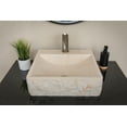thumbnail image 5 of Rectangular Sloped Vessel Sink with Faucet Extension - Sunny Yellow Marble, 5 of 11
