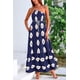 thumbnail image 5 of Vestido PRETTYGARDEN Maxi Floral Azul Marino de Un Solo Hombro Talle Grande, 5 of 8