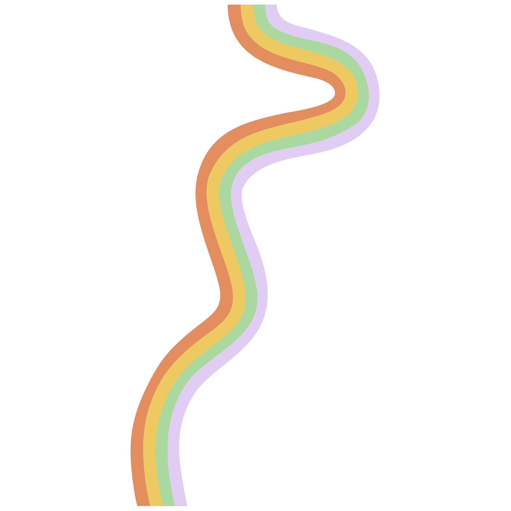 Wavy Design of a Beautiful and Colorful Rainbow for Relaxing Wall Decoration - Abstract and Aesthetic Background of Rainbow Artwork Design for Living Room Vinyl Wall 30" x 20"