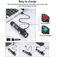 thumbnail image 3 of Linterna recargable, linterna de bolsillo con LED T6 superbrillante de 1200 lúmenes, resistente al agua, con zoom, linternas tácticas LED con clip, 4 modos para camping, senderismo y emergencia Xemadio LRWJ831, 3 of 6