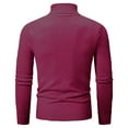 thumbnail image 4 of WAENQINLA Solid Color Basic Sweaters for Men Winter Warm Cowl Neck Pullovers Long Sleeve Slim Fit Knitwear Tops Wine L, 4 of 4