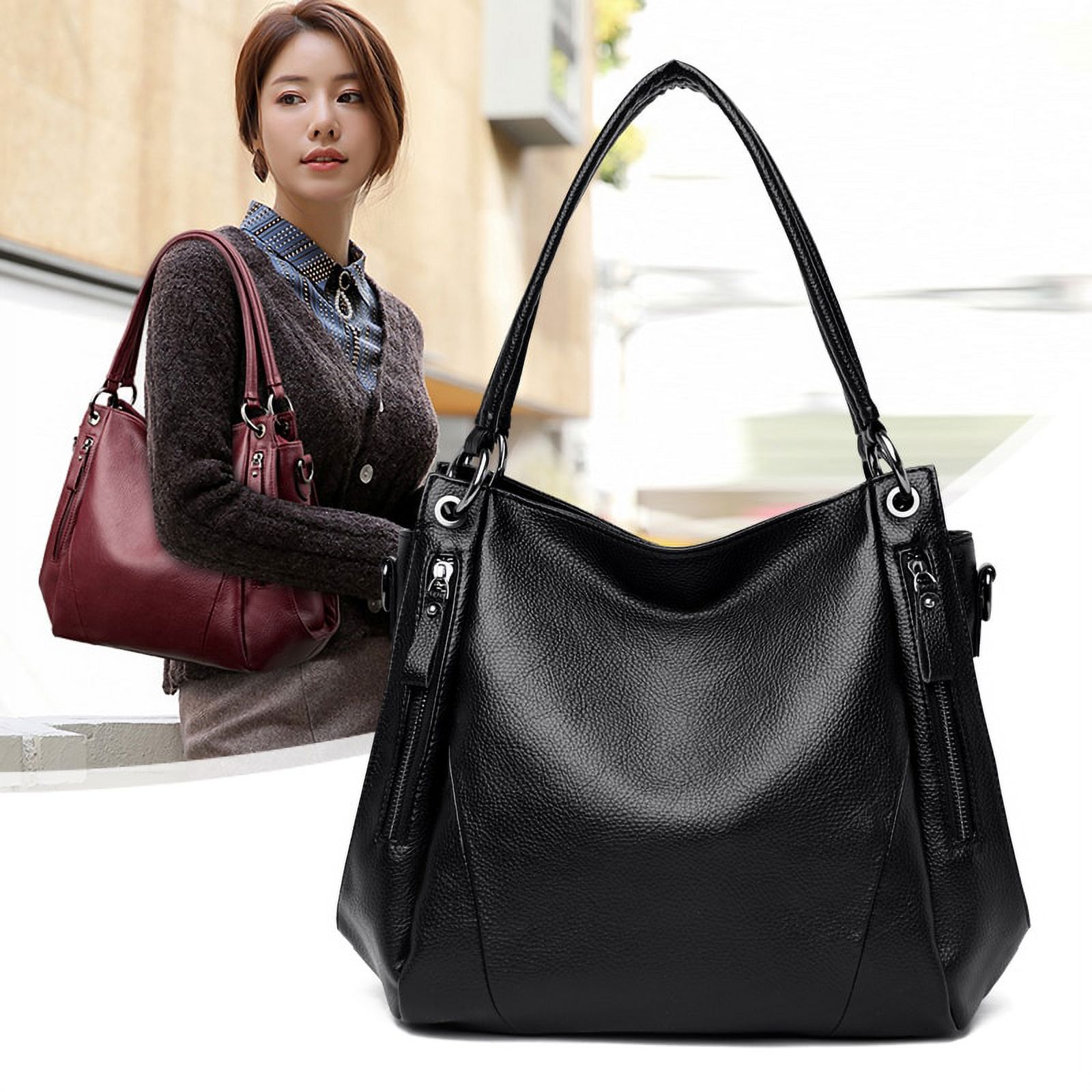 CoCopeanut Casual Women Shoulder Crossbody Bags Designer Wide Strap  Handbags Luxury Pu Leather Large Buckets Bag Tote Purse