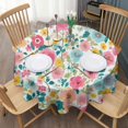 thumbnail image 3 of Pioneer Flower Floral Print Pattern Round Tablecloth 60"x60",Wrinkle Wipeable Table Cloth for Kitchen Dining Room Picnic Patio Party, 3 of 6