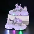 thumbnail image 6 of Dakaela 6M-6Y Girls Light Up Sneakers Sparkly Rhinestone Bow Thick Cushioned Sole Running Shoes for Toddler Little Kids, 6 of 9