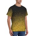 thumbnail image 2 of Vsdgher Gold Glitter Gradient Print Men's Dry Fit Mesh Athletic Shirts Moisture Wicking Tennis T-Shirt Tops, 2 of 9