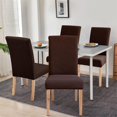 thumbnail image 3 of Brown-4 Pieces Chair Covers, Stretch Dining Chair Cover Modern Chair Protector Removable Washable For Office Banquet Dining Party Decoration, 3 of 5