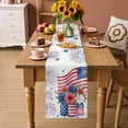 thumbnail image 2 of Independence Day Floral Table Runner 70 Inches, Anniversary USA Flag Bed Runner Dresser Scarves Tabletop for Indoor Outdoor Parties/Ceremony/Banquet, 13" x 70", 2 of 9