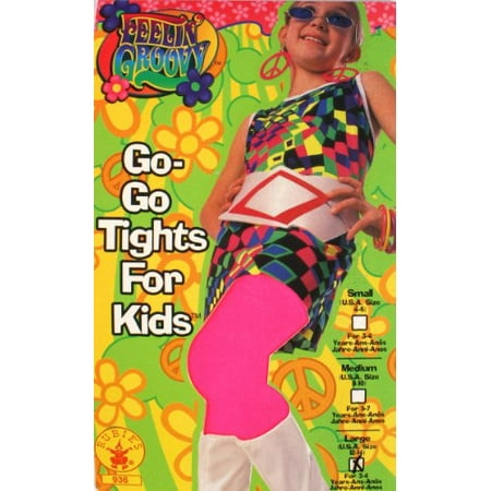Rubie's Costume Feelin' Groovy Child Tights, Pink, Large