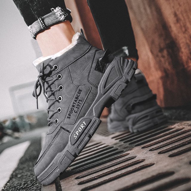 Tenis Botas de senderismo para hombre, botines antideslizantes con forro de piel, botas casuales para clima frío DQrwqpou Tenis De Mujer Tenis De Hombre