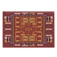 thumbnail image 1 of Afghan Cutting Board, Afghan Pattern with Eastern Folklore Inspirations Geometric Shapes in Warm Colors, Decorative Tempered Glass Cutting and Serving Board, Large Size, Multicolor, by Ambesonne, 1 of 1
