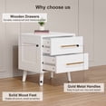 thumbnail image 3 of Noelse 3-Piece Bedroom Furniture Set, Queen Size Bed Frame with Upholstered Headboard & 2 Nightstands, Under Bed Storage, Noise-Free, Beige and White, 3 of 17
