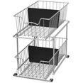 thumbnail image 3 of Simple Houseware 2 Tier Cabinet Wire Basket Drawer Organizer, Silver, 3 of 5