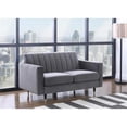 thumbnail image 2 of Meridian Furniture Lola Contemporary Velvet Loveseat in Gray, 2 of 8