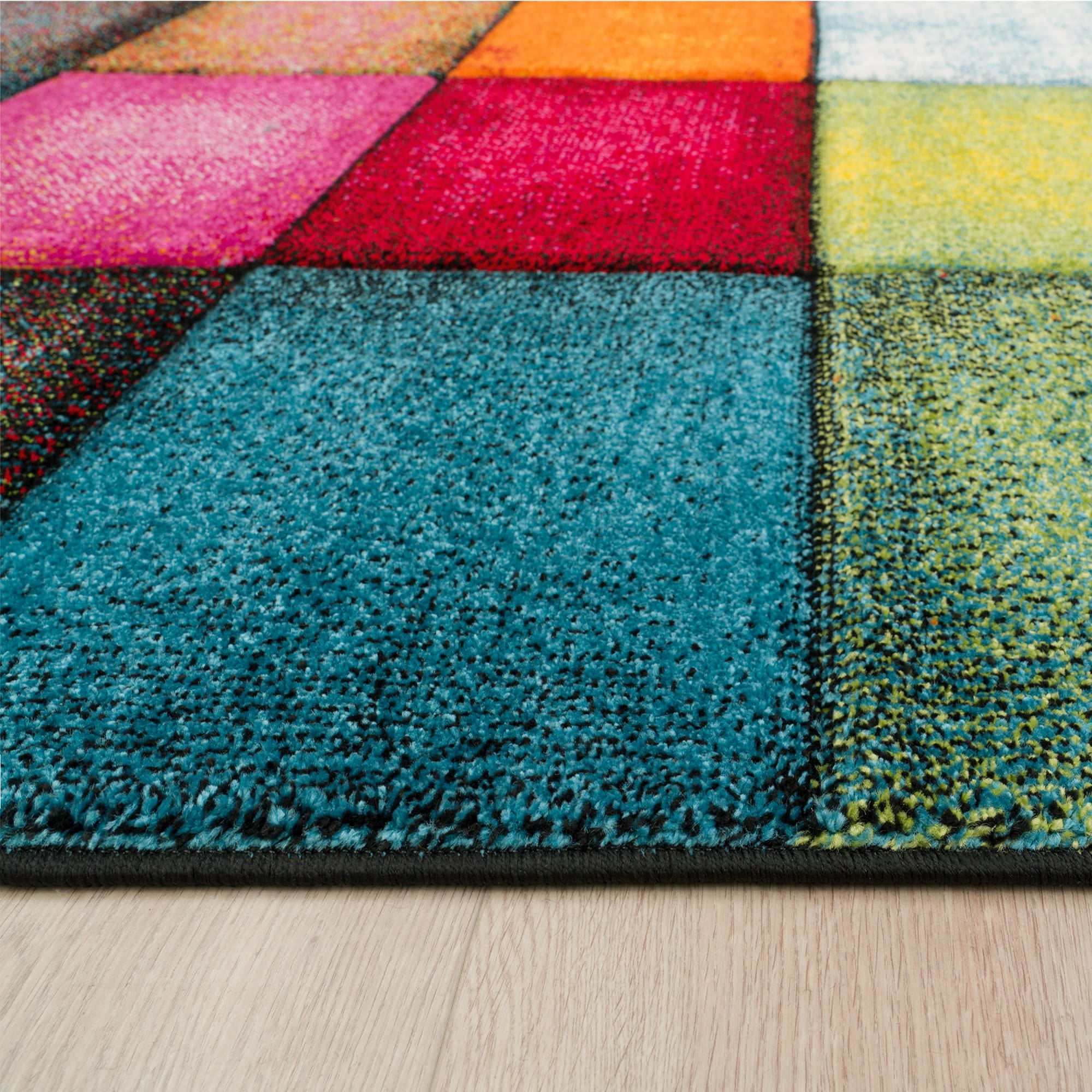 Paco Home Colorful Checkered Area Rug in Multicolor - 6'7" x 9'6" (6'x9')