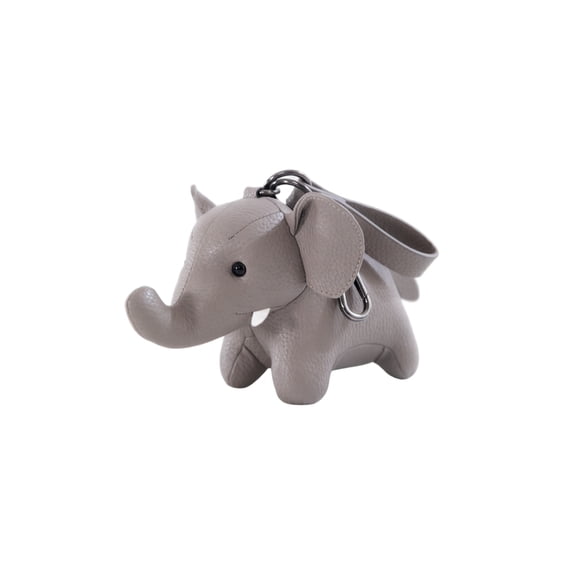 Elephant Charm Keychain with Metal Clasp, Faux Leather Animal Pendant in Multicolor, Fashionable Handbag Decor and Car Key Accessory