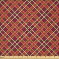 thumbnail image 2 of Ambesonne Orange Plaid Fabric by the Yard Microfiber, Contemporary Tartan, 3 Yards, Raspberry Vermilion Cream, 2 of 2