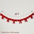 thumbnail image 4 of Gmogad 6FT Velvet Bow Christmas Garland Pre-Assembled Hanging Ribbon Garland for Mantel Fireplace Door Window Frame Holiday Party Indoor Outdoor Home Decoration Elegant Xmas Ornament Display, 4 of 6