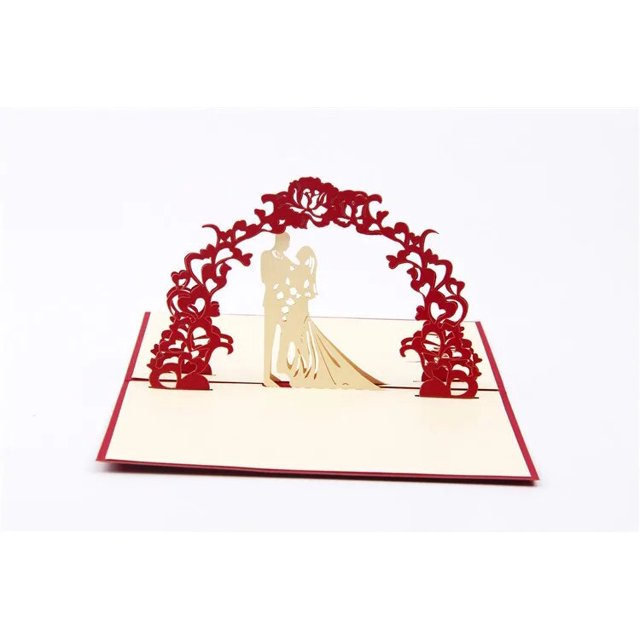 Tarjetas de Felicitación de fiesta de cerezo 3dpop UP, tarjetas de felicitación de boda cortadas con láser, tarjeta de agradecimiento de cumpleaños y San Valentín, regalo al por mayor