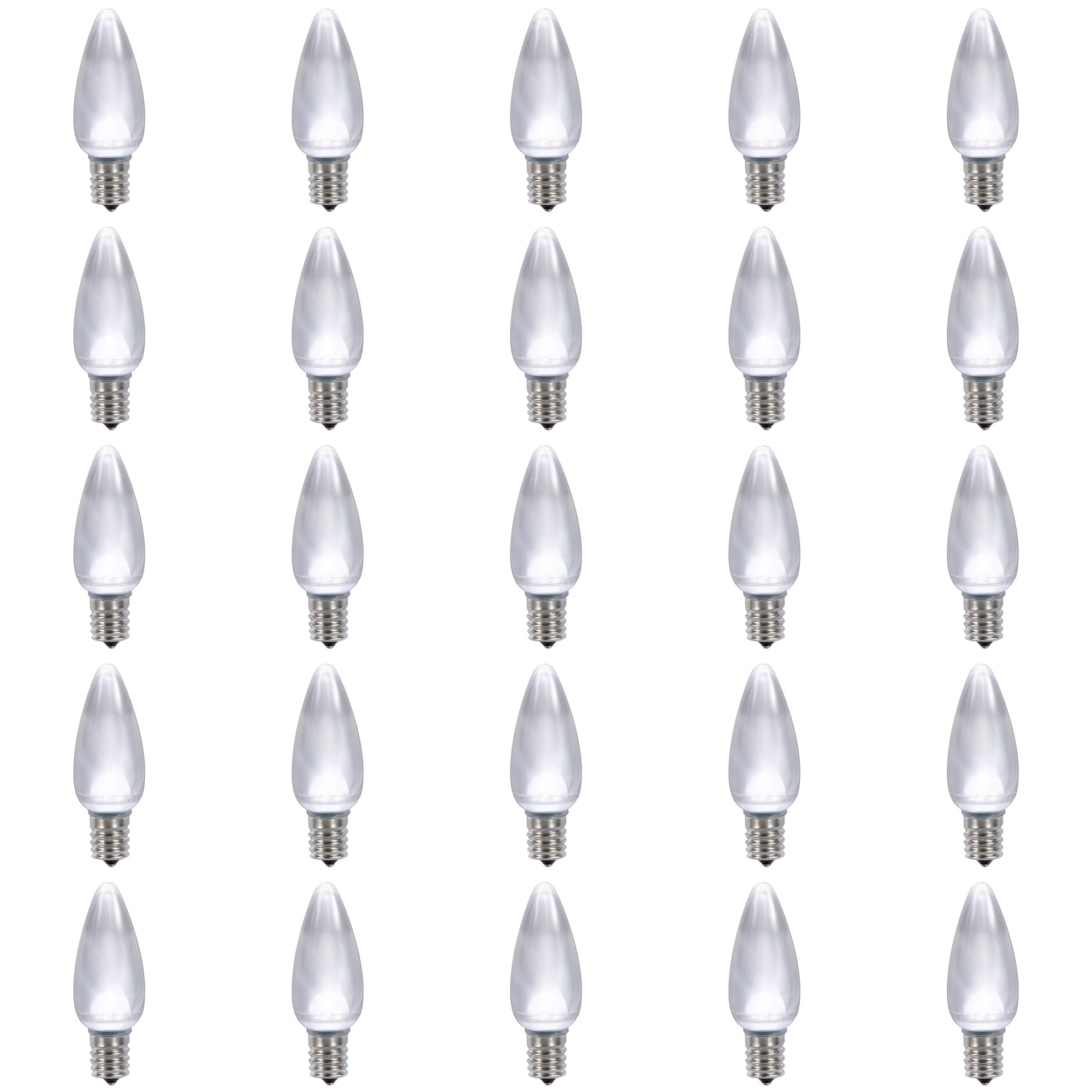 Vickerman C9 Satin LED Cool White Bulb with Nickel Base,  130V .45 watts, 5 diodes, 25Pcs/Poly bag, UL and CSA Approved, package of 25
