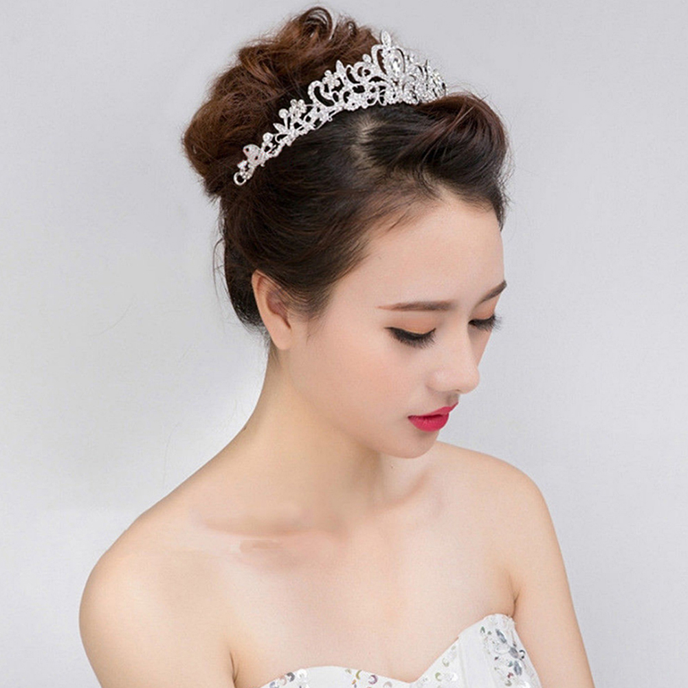 Wedding Bridal Crystal Rhinestone Hair Crown Headband Headwear;Wedding Bridal Crystal Rhinestone Hair Crown Headband Headwear - image 5 of 8