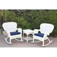 thumbnail image 4 of Jeco Windsor White Wicker Rocker Chair And End Table Set with Chair Cushion Black, 4 of 5